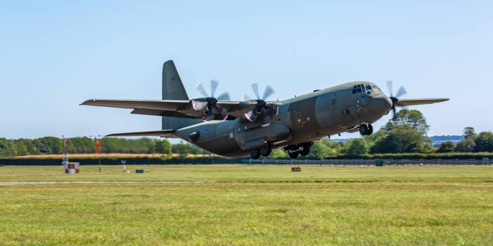 First C-130J with new centre wing returns to RAF
