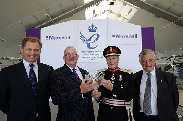 L-R Robert Marshall &ndash; CEO Marshall of Cambridge, Steve Fitz-Gerald &ndash; CEO of Marshall Aerospace and Defence Group, Sir Hugh Duberly &ndash; Lord Lieutenant of Cambridgeshire and Sir Michael Marshall &ndash; Chairman of Marshall of Cambridge