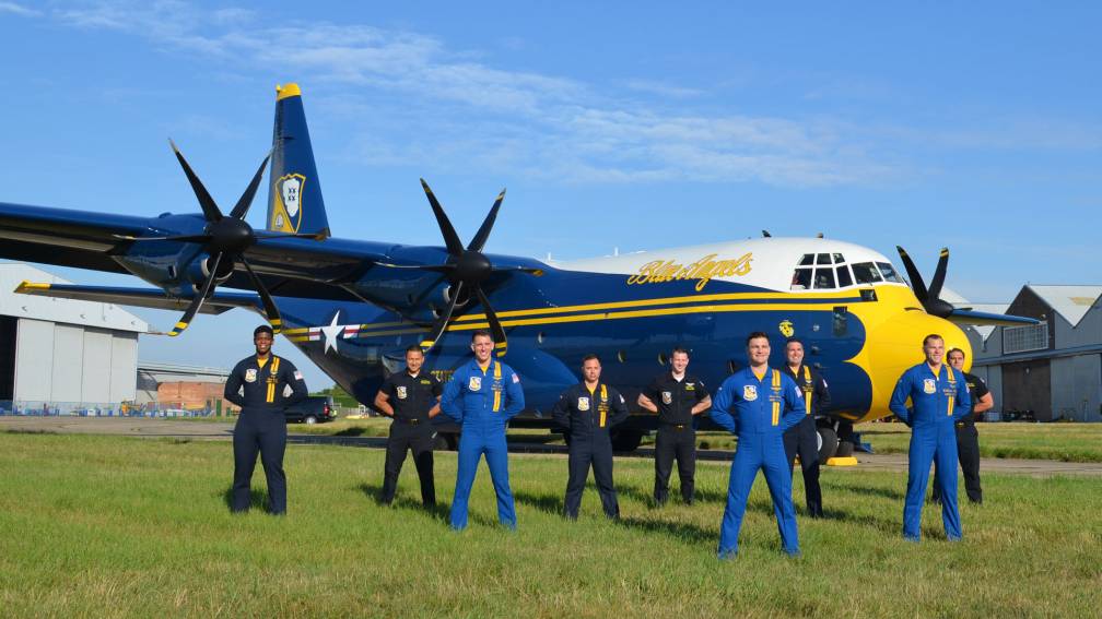 Fat Albert flight crew pictured at Cambridge in 2020